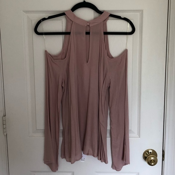 High Neck Cold Shoulder Top - Picture 2 of 11